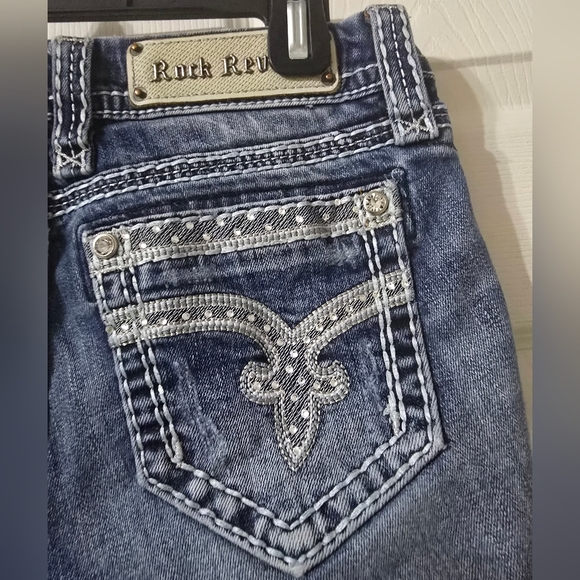 Rock Revival Sherry Bootcut B4 Low Rise Stretch Embellished Jeans, Size 27. - Picture 12 of 16